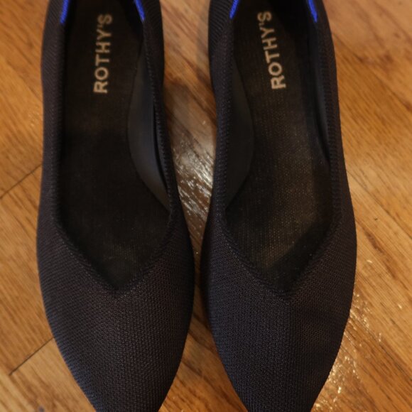 Rothy's The Point II Pointed Toe Flat shoes 8 black knit comfy 8 sustainable - Picture 5 of 7